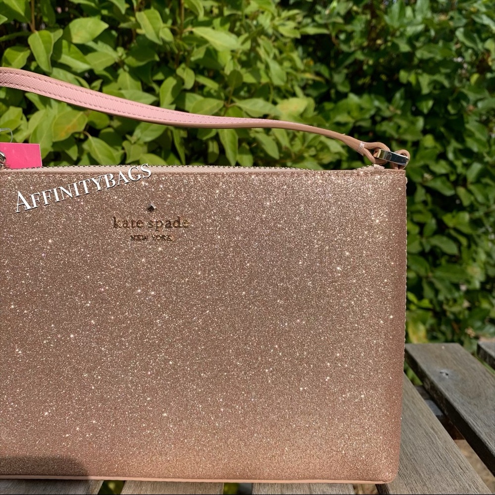 Kate spade joeley glitter crossbody rose gold NWT - Picture 3 of 8
